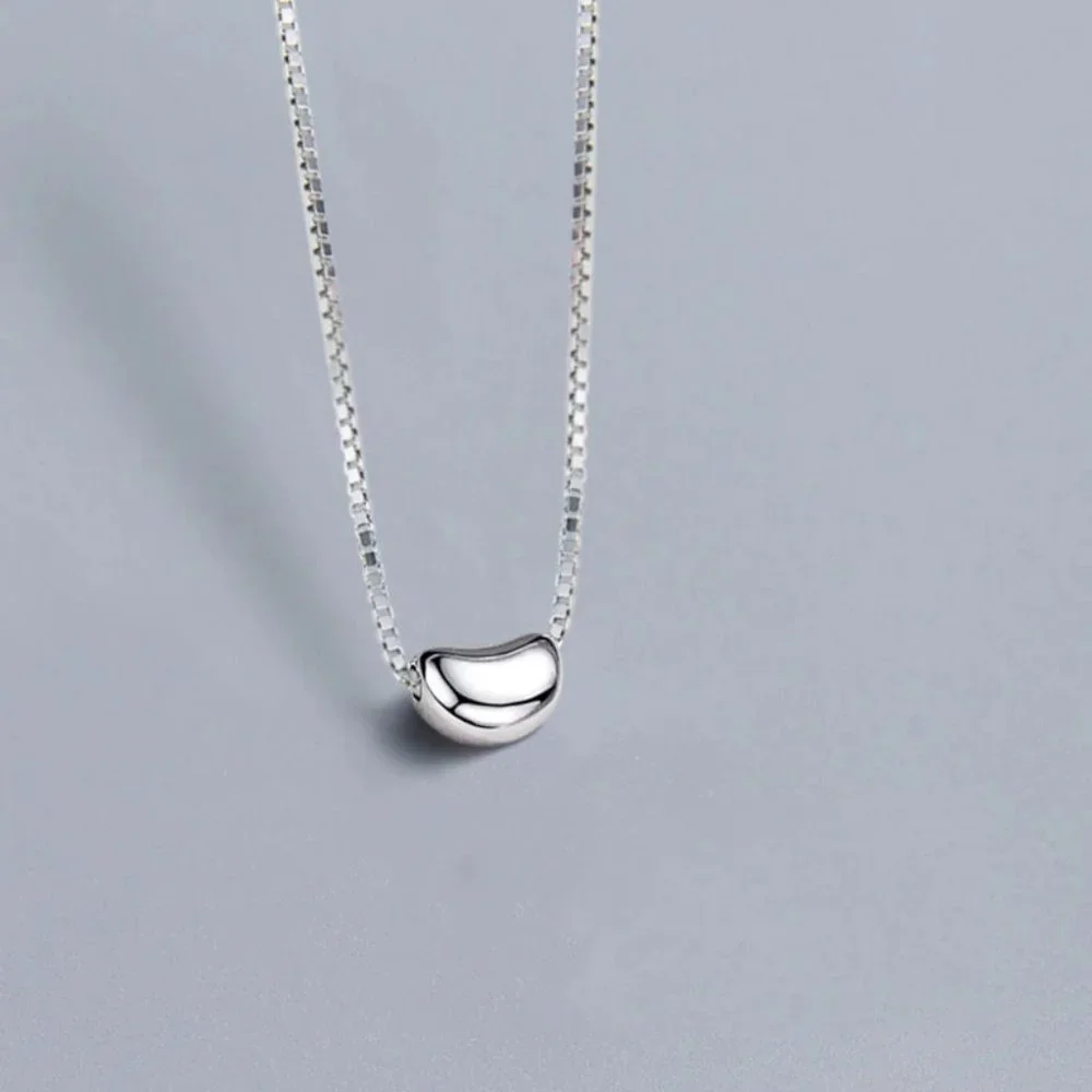 COPY - *NEW 925 Sterling Silver Simple Bean Necklace
